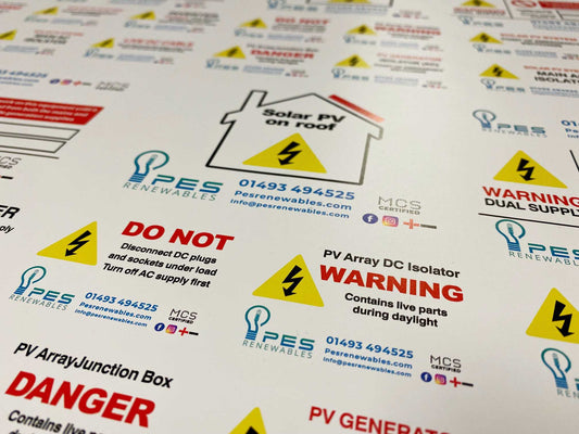 Electrician Safety Stickers Bundle – Durable, Weatherproof Labels for UK Installers