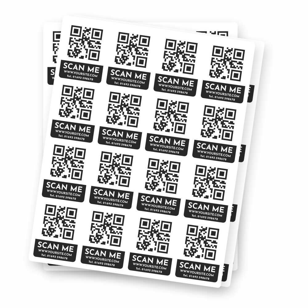 Durable waterproof QR code stickers for shop windows and signage
