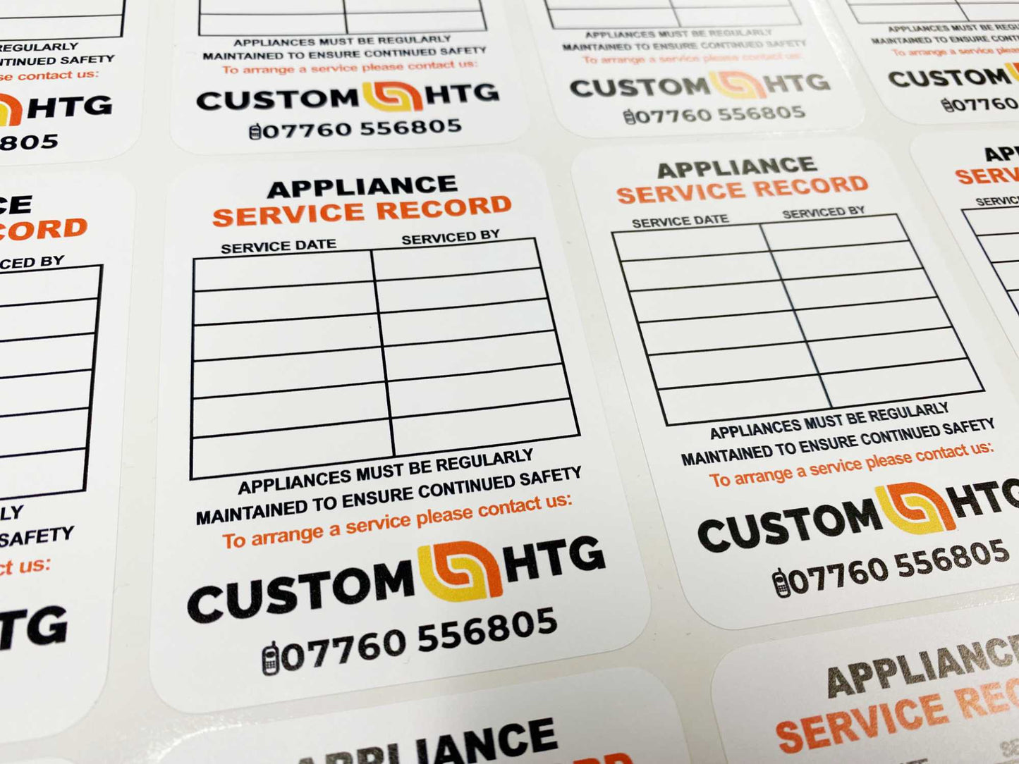 plumber boiler service labels