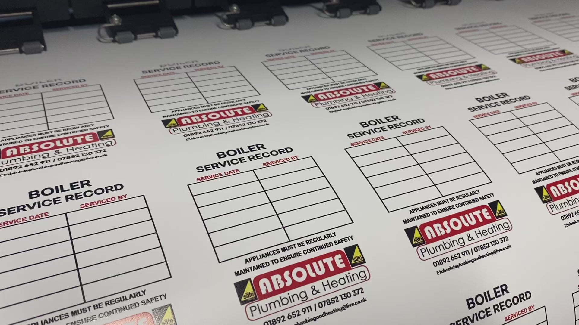 printing boiler service stickers