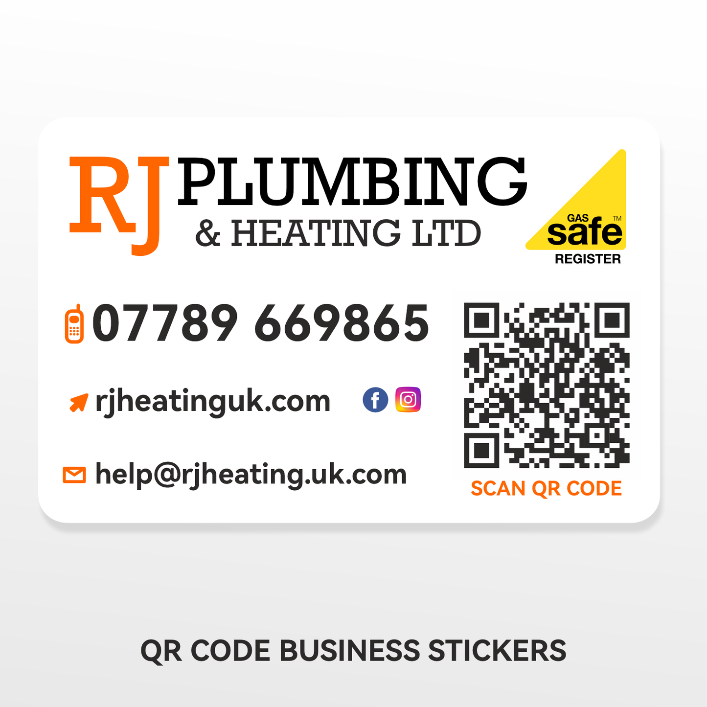Custom QR code vinyl sticker sheet for business branding and marketing