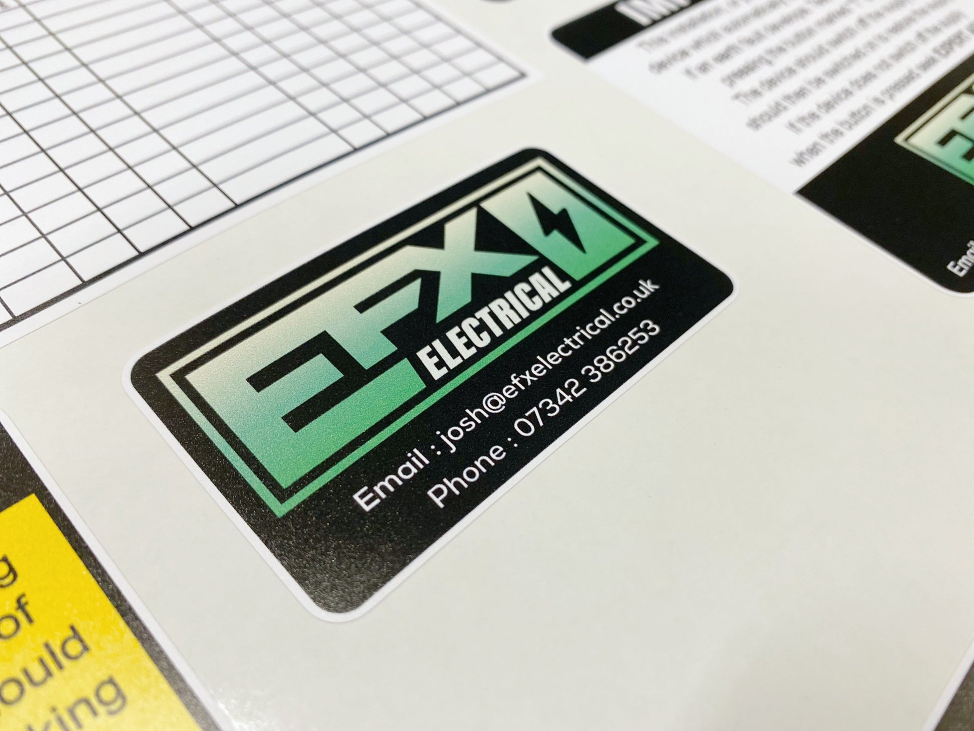 Personalised self-adhesive business card labels UK