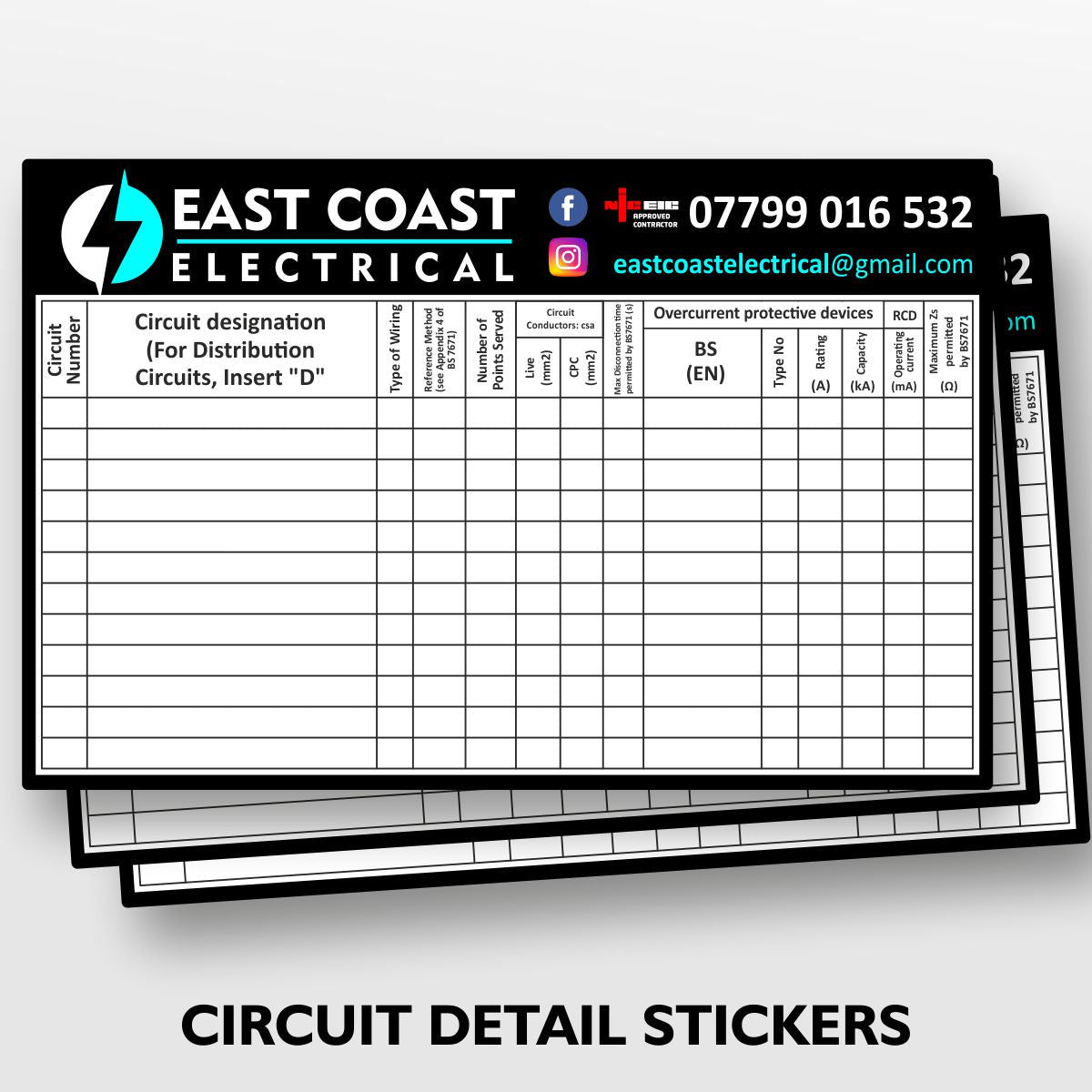 Circuit Detail labels