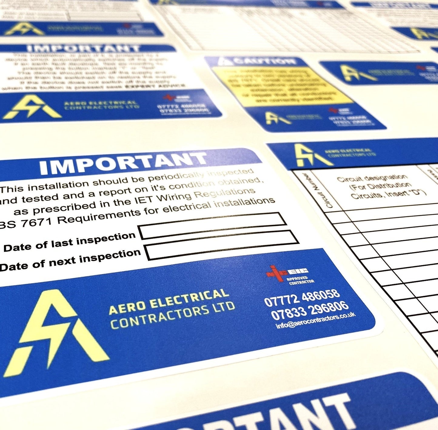 Custom periodic inspection sticker for plumbers