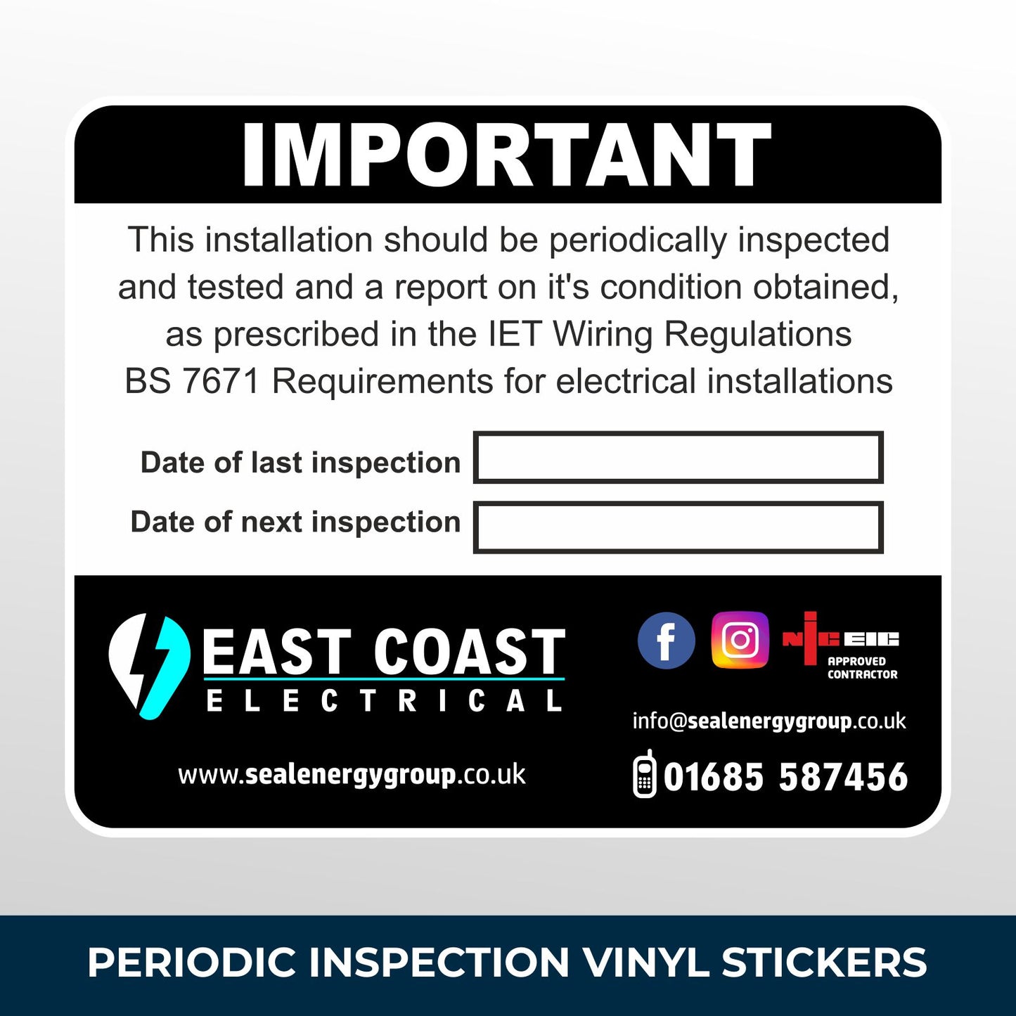 Periodic inspection sticker on a boiler