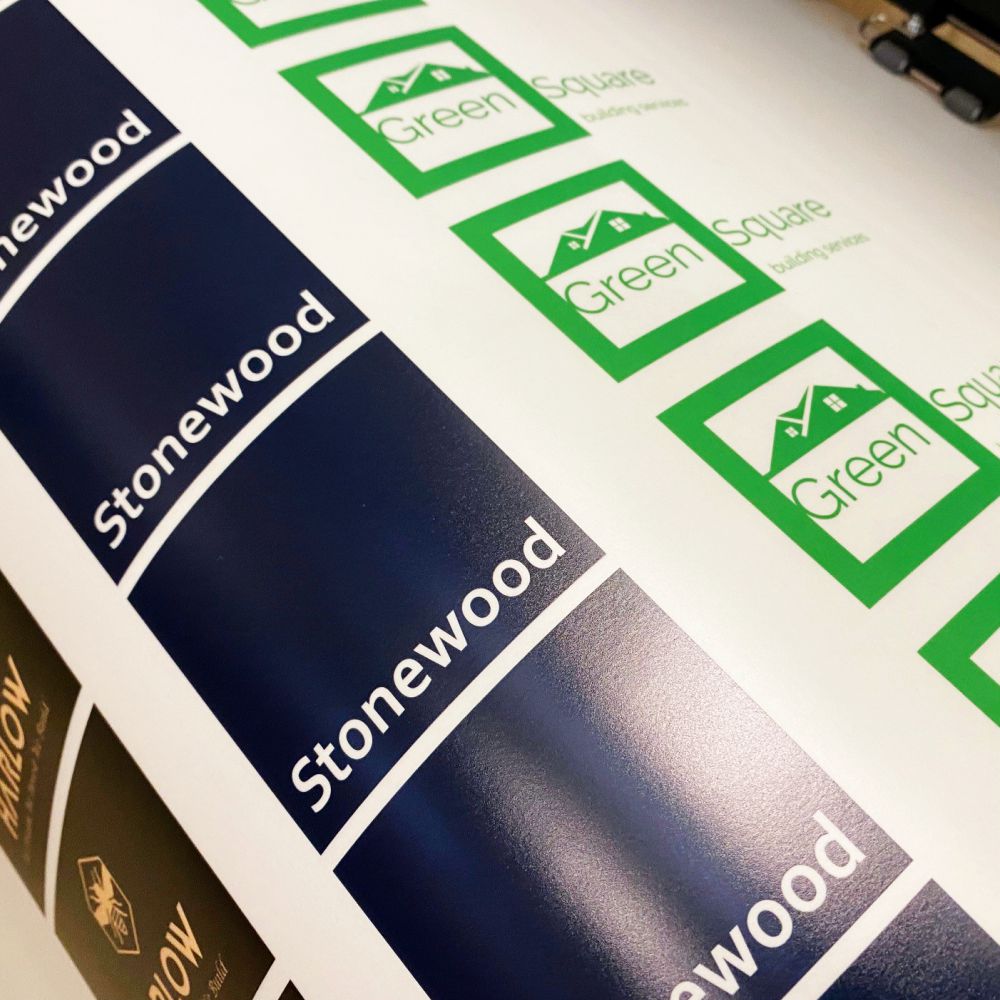 Hard hat stickers with strong adhesive backing