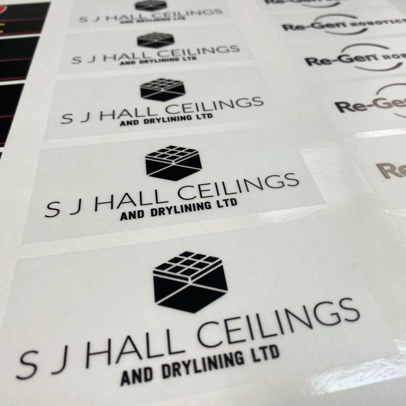 Custom logo hard hat decals for businesses