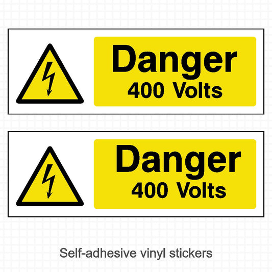 Danger 400V Volts Electrical Warning Stickers
