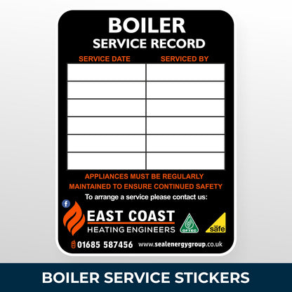 Boiler Service Record Stickers