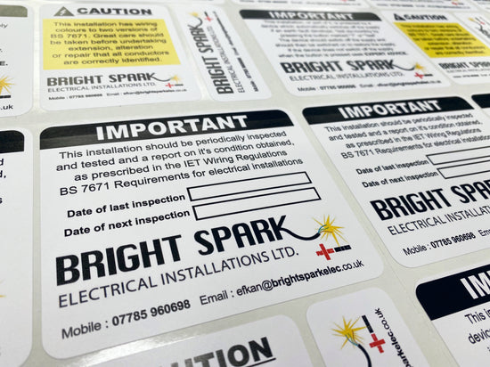 Periodic Inspection Labels – Electrical Test & Consumer Unit Stickers ...