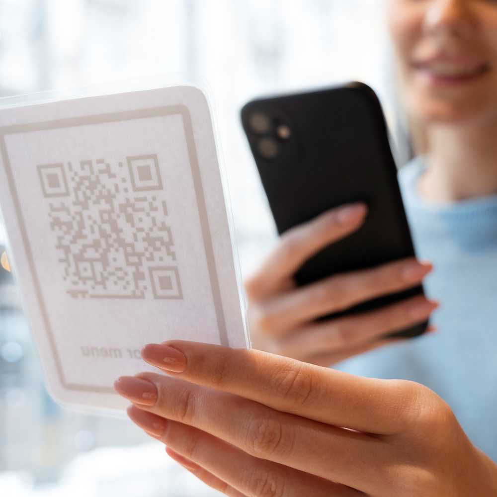 Custom printed QR code vinyl labels for packaging and marketing