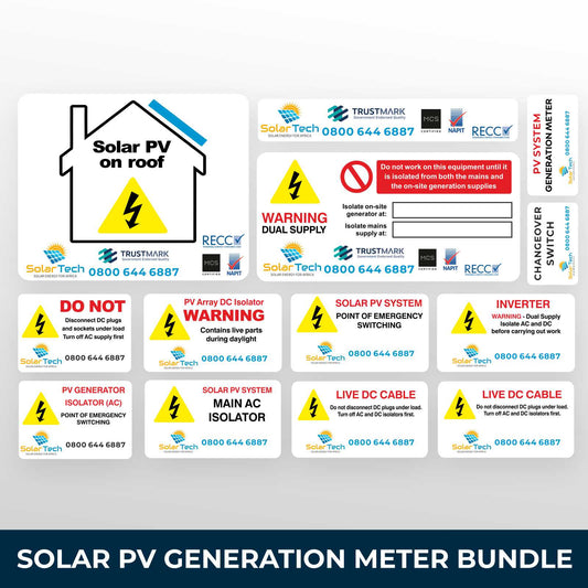 Custom Solar Labels – Gen Meter & Switch Set