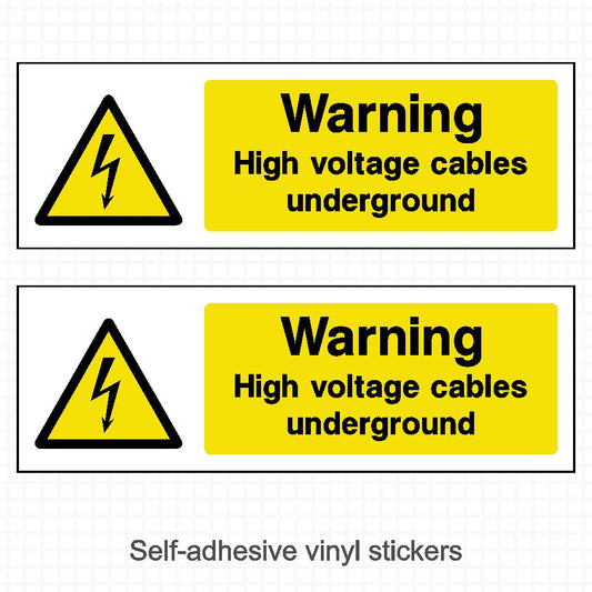Warning High Voltage Cables Underground Electrical Warning Stickers
