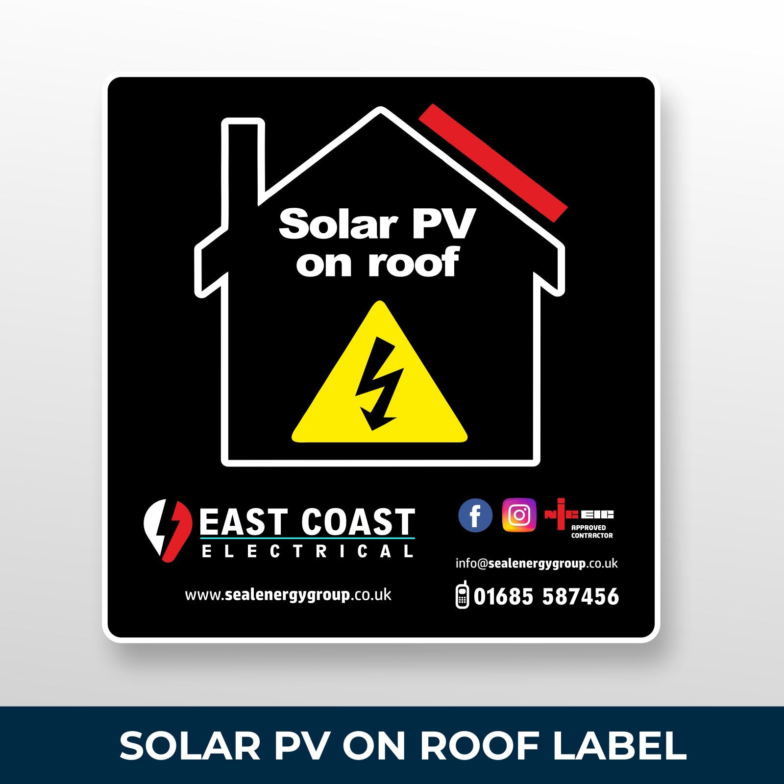 Solar PV on Roof Labels - Electricians and Solar Renewables Custom ...