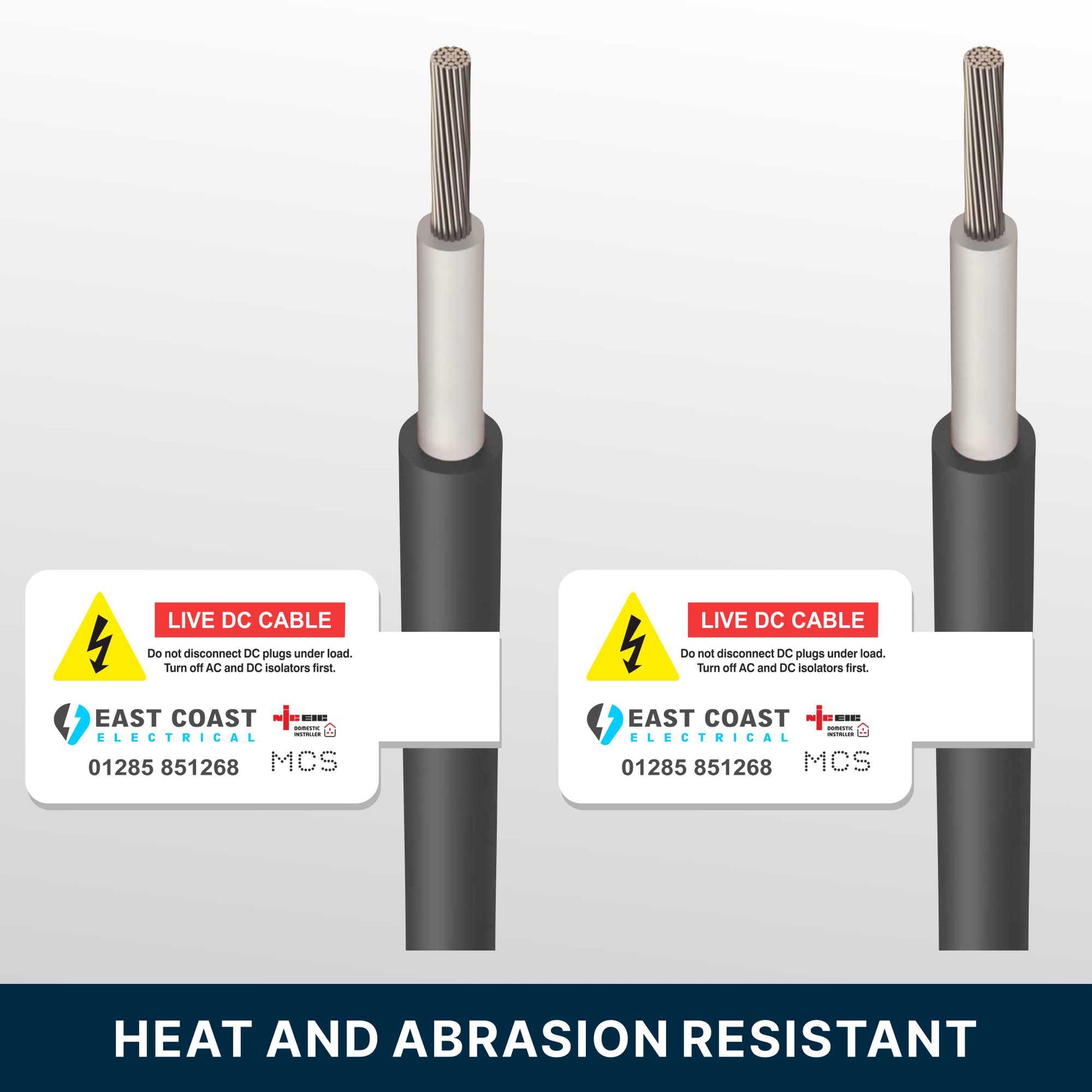 Live DC Cable Sticker Wraps Electrical Warning Labels, Self-Adhesive ...