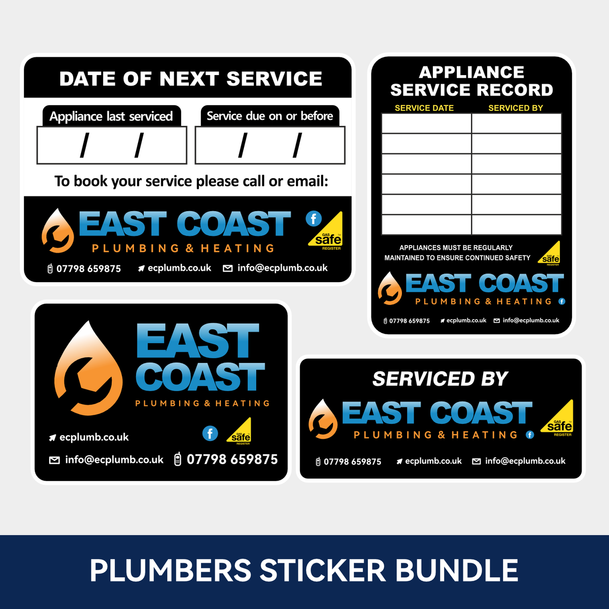 Custom Plumber Mixed Stickers Set | Waterproof & Durable Service Labels ...