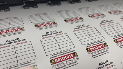 printing boiler service stickers