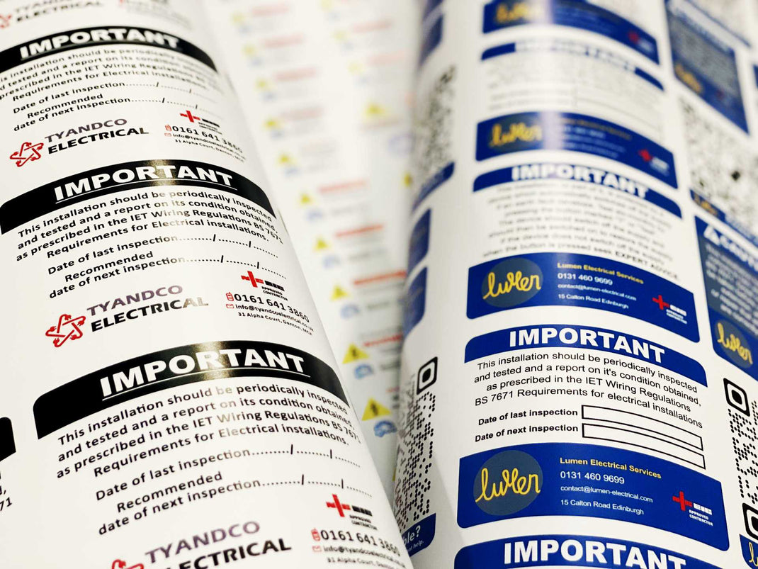 Compliance Label Packs for Electricians, Heating Engineers & Solar UK ...