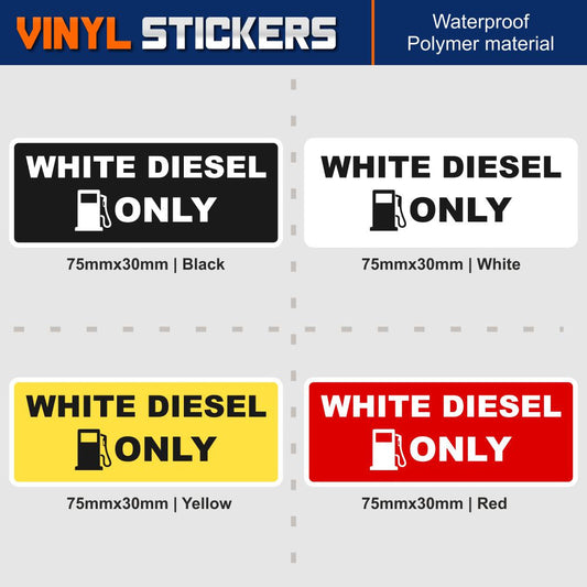 white diesel only stickers