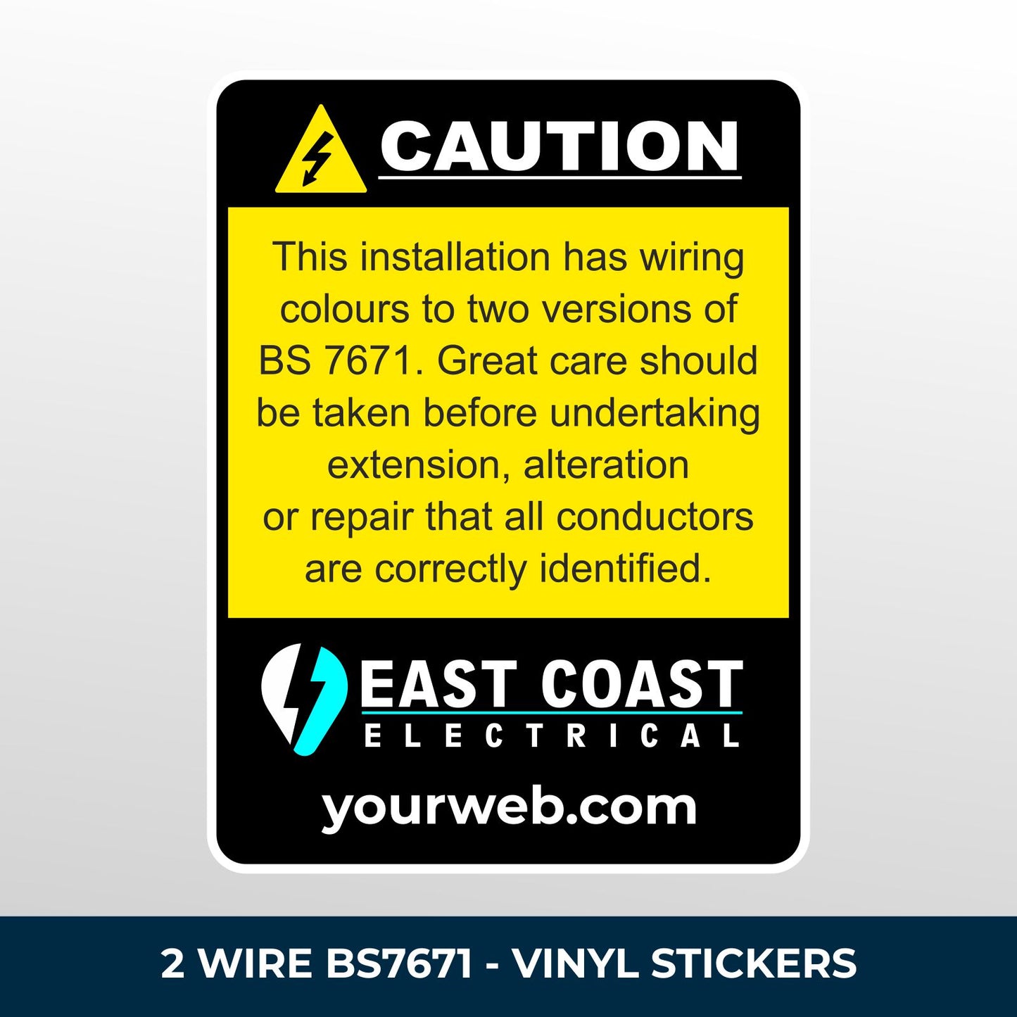 BS7671 self-adhesive labels example