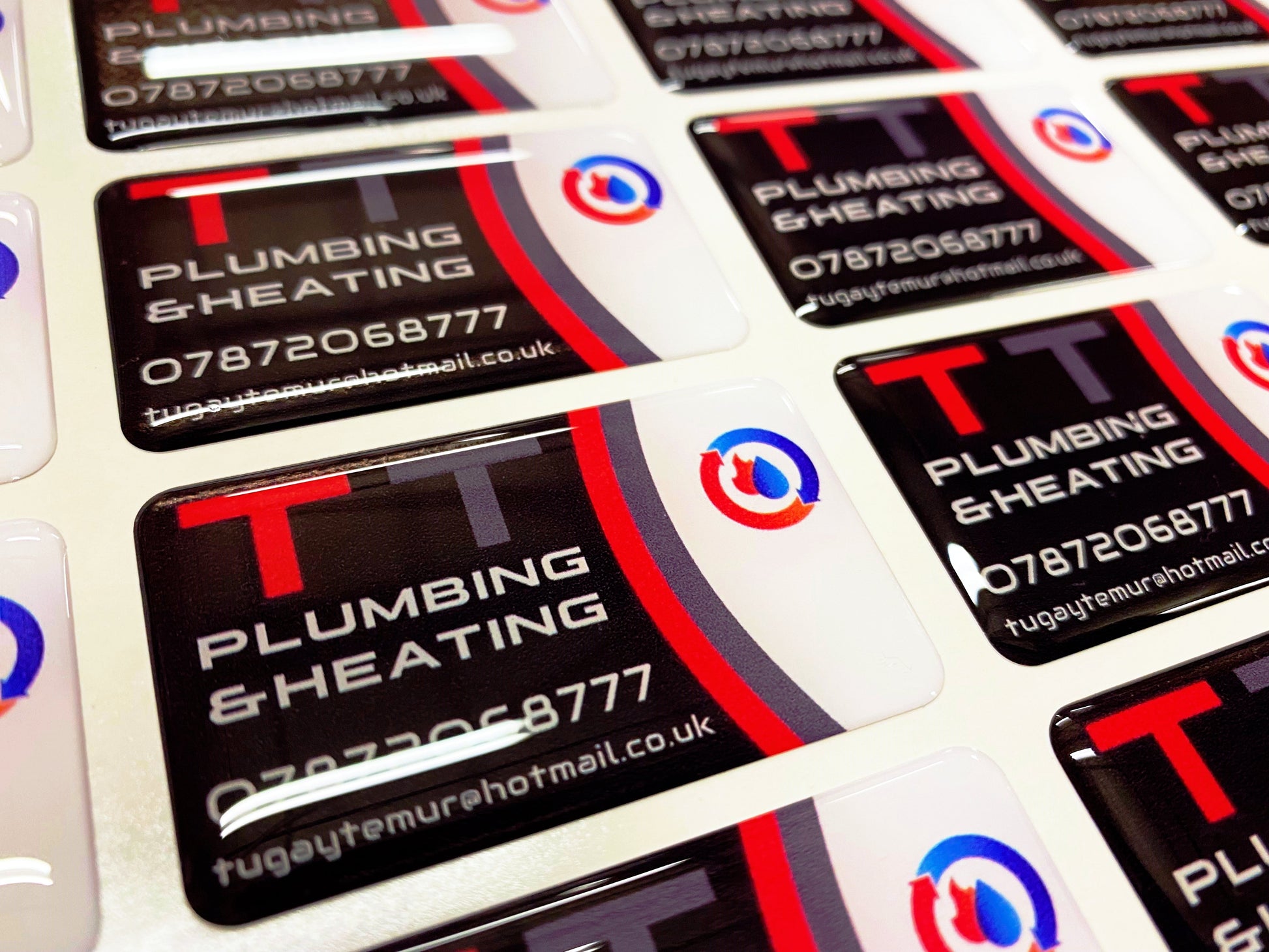 Custom domed name badges and branding labels