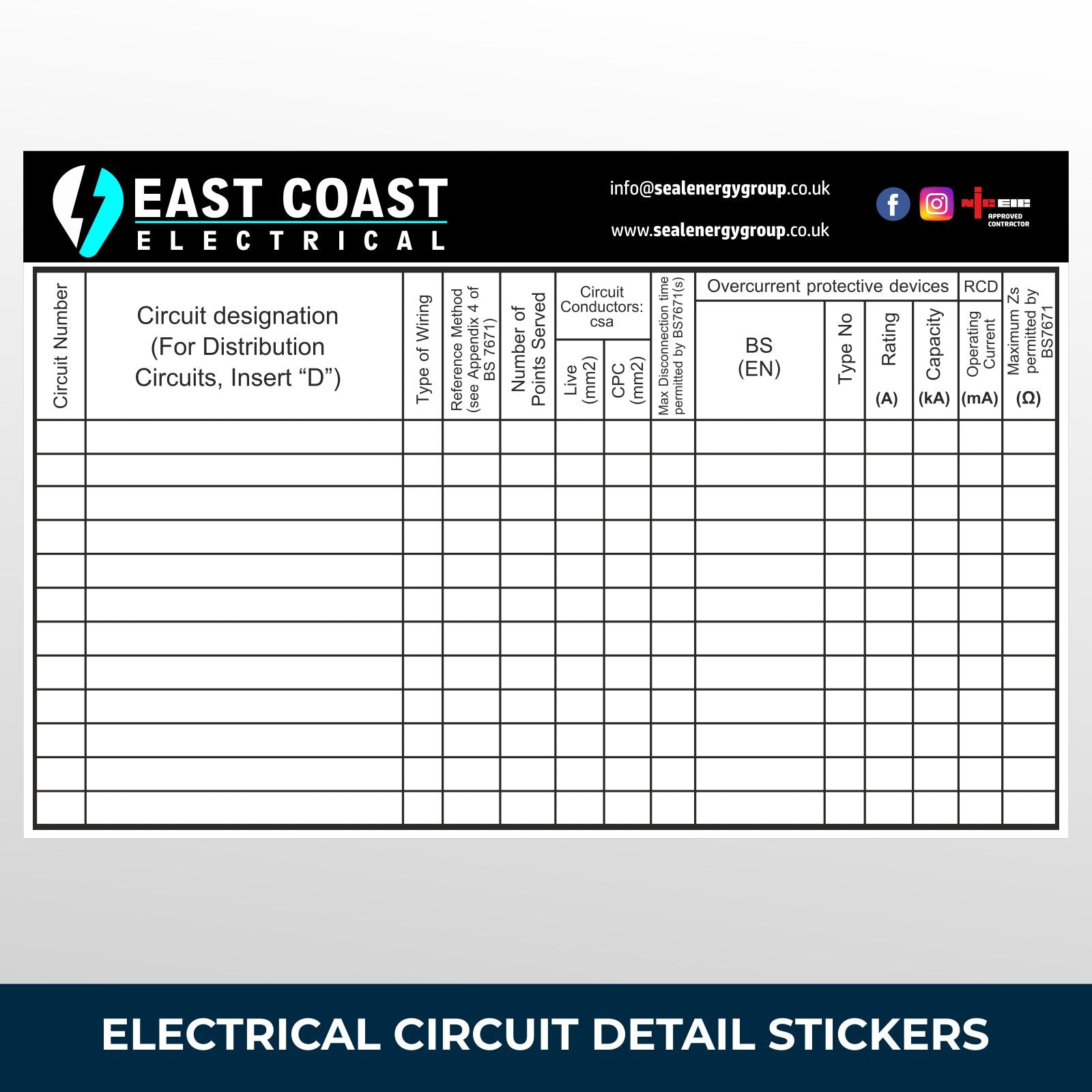 Electrical Circuit Detail personalised labels