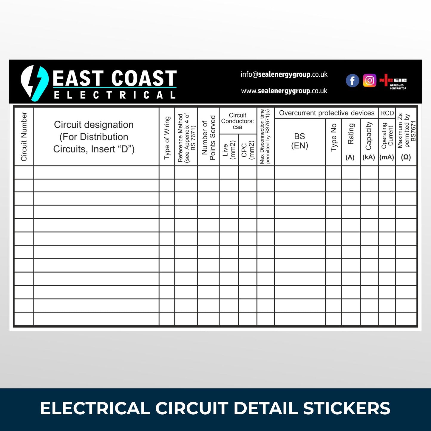 Electrical Circuit Detail personalised labels