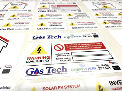 Solar PV & Renewables Safety Stickers Bundle