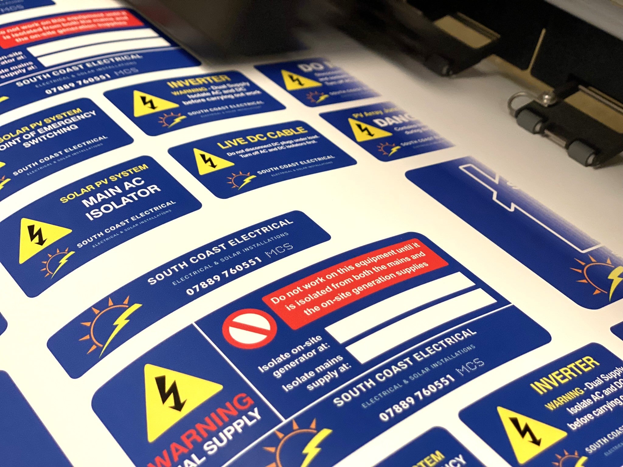 Labels Sticker Power Isolation Solar PV Electrician Stickers Bundle, Custom Printed Renewables ...