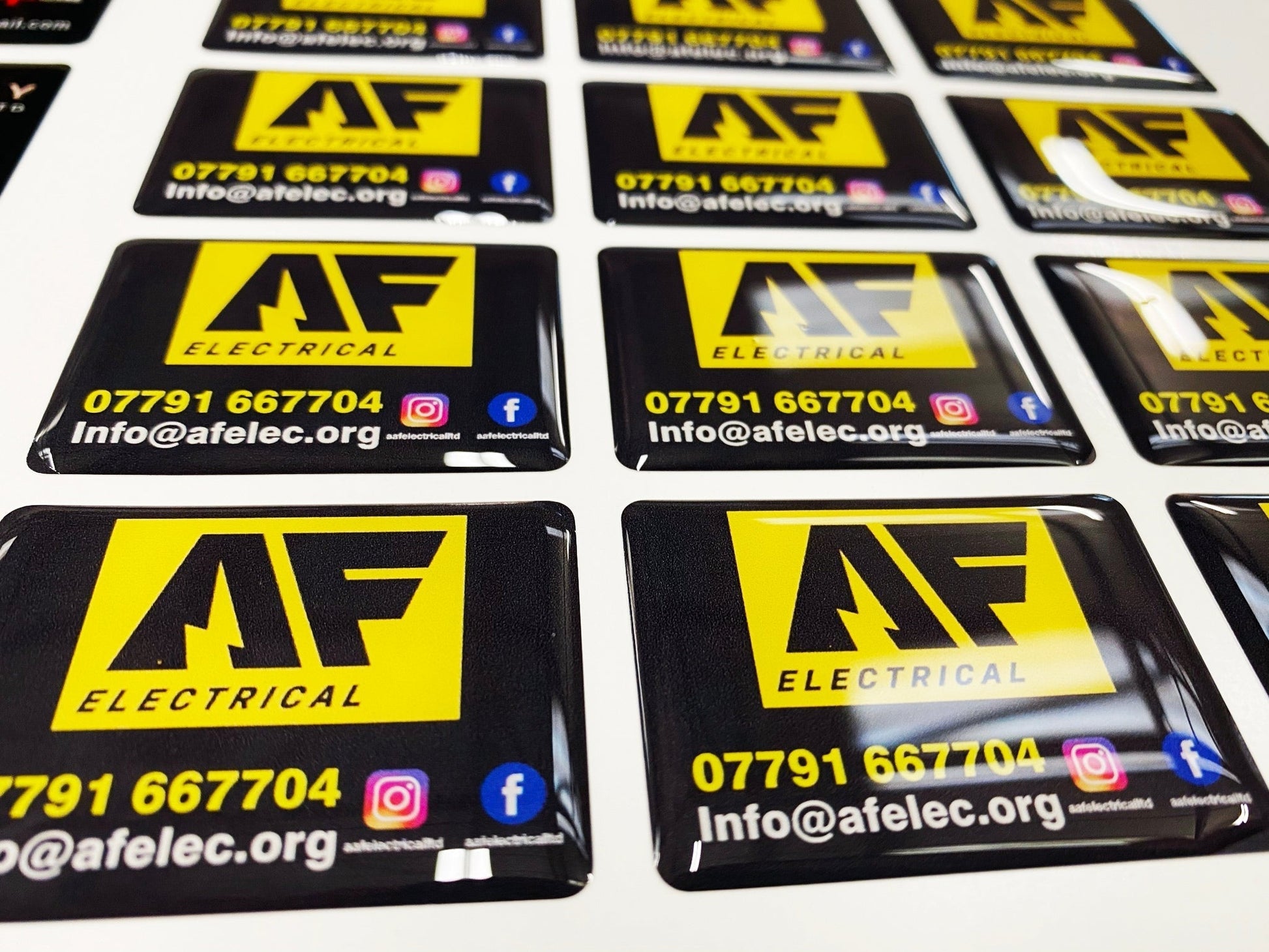 Personalised bubble stickers for heating engineers