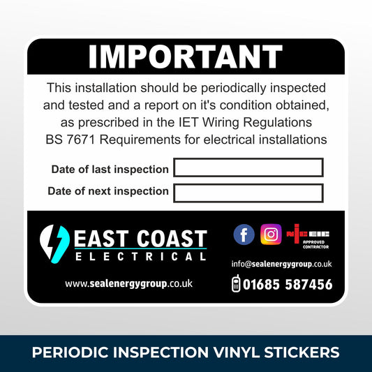 Periodic inspection sticker on a boiler