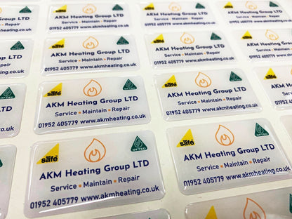 Long-lasting, UV-resistant domed stickers for outdoor use
