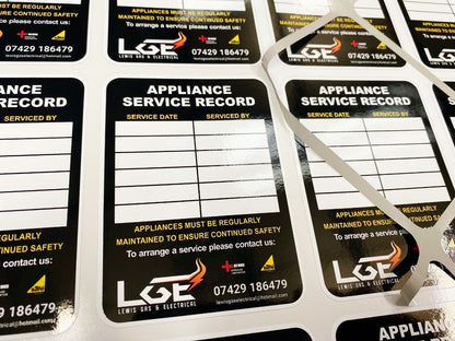 appliance vinyl labels for plumbers