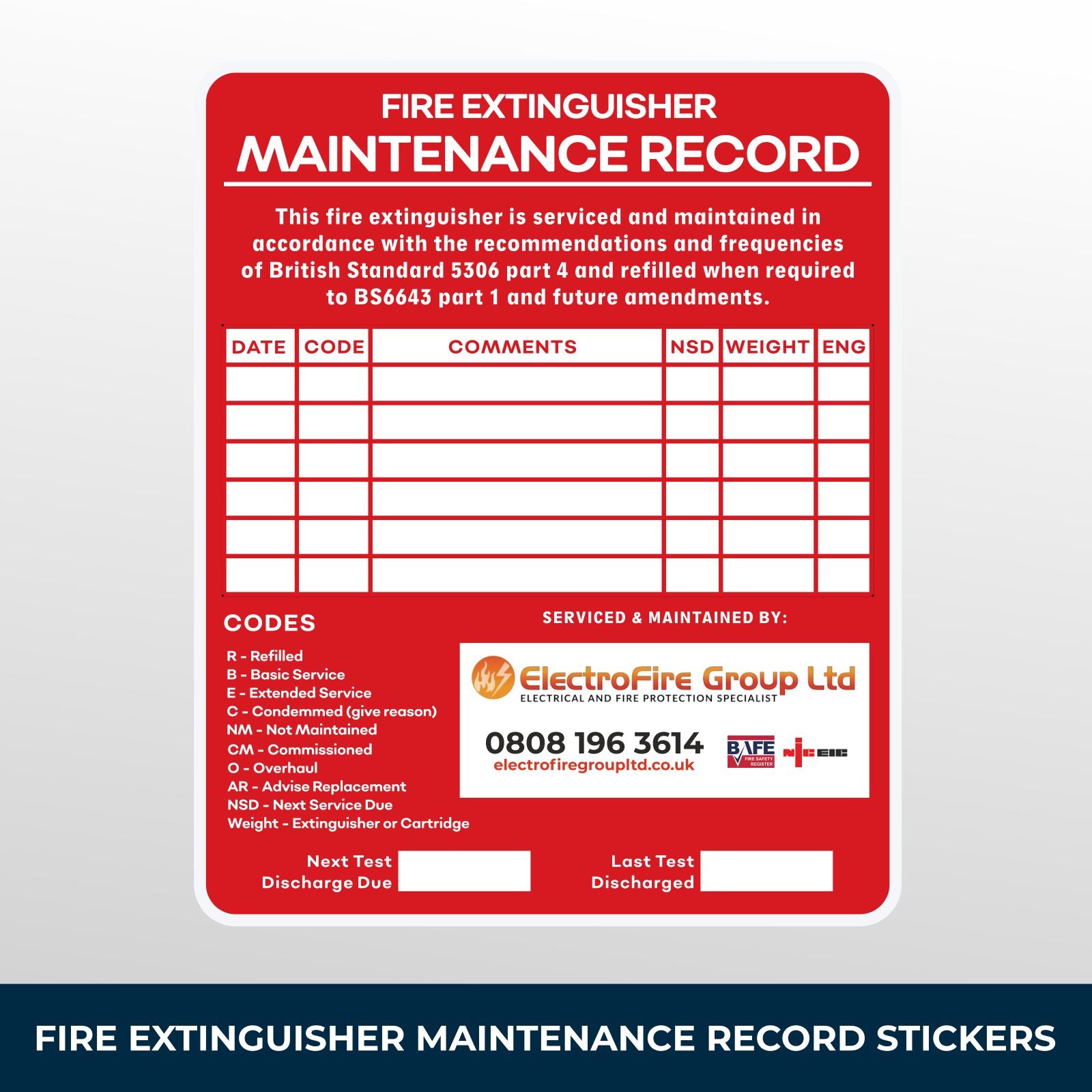 Fire Extinguisher Maintenance Stickers – Storefront Graphics