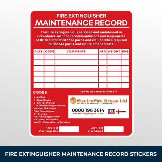 Fire Extinguisher Maintenance Stickers