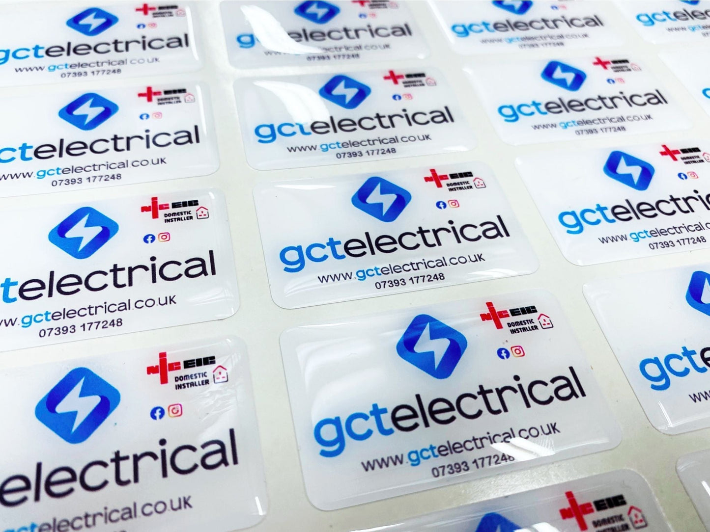 Custom logo domed stickers – UK printed