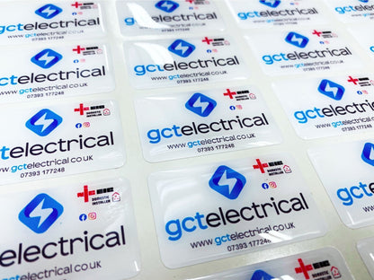 Custom logo domed stickers – UK printed