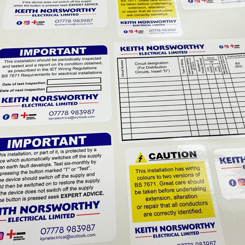 Electrician Stickers Bundle #2, Custom Printed Electrical Label Packs ...