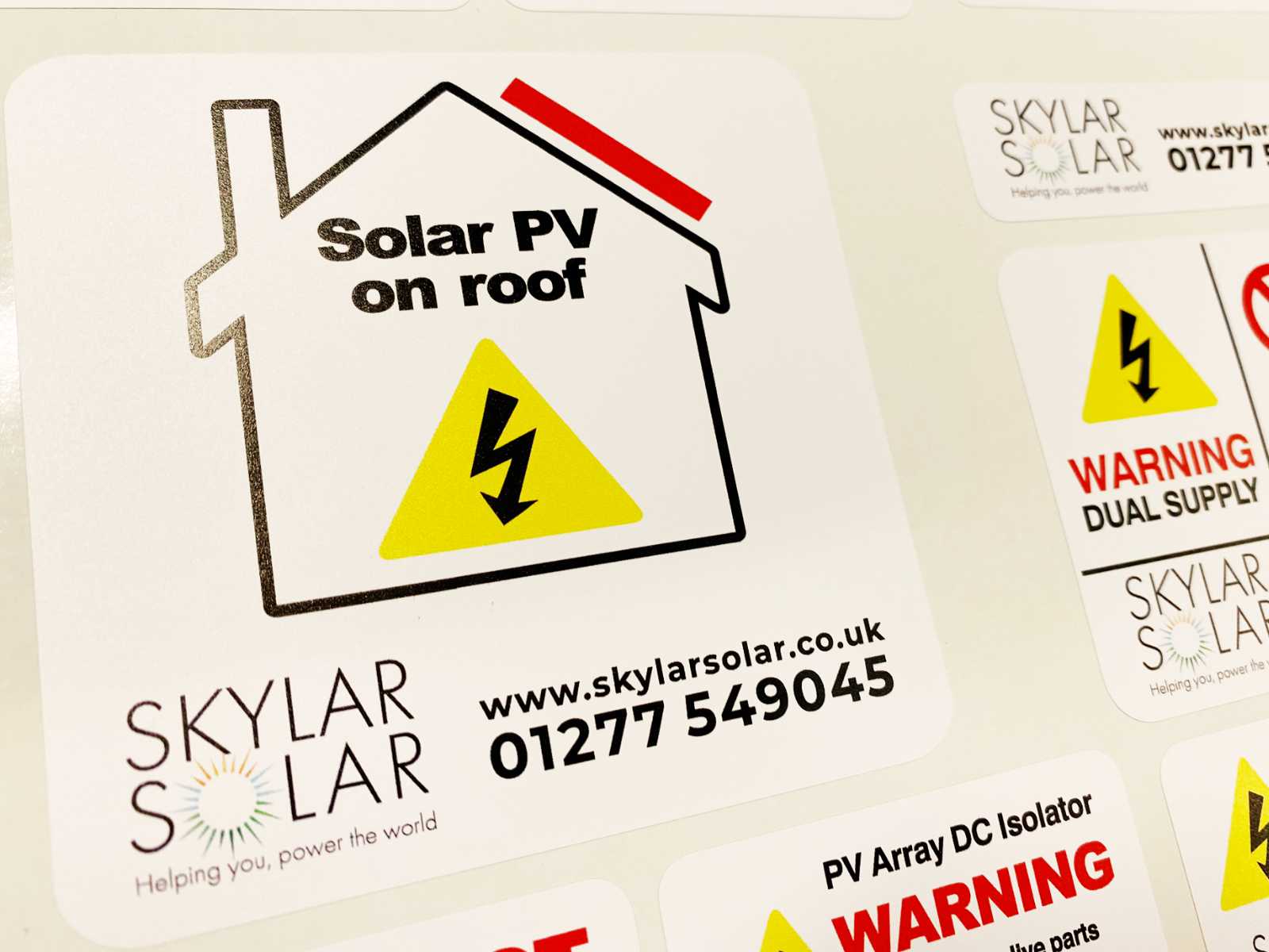 solar panels on roof stickers for electricians