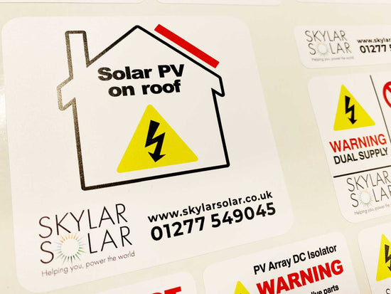 Solar PV Electrician Stickers Bundle, Custom Printed Renewables ...